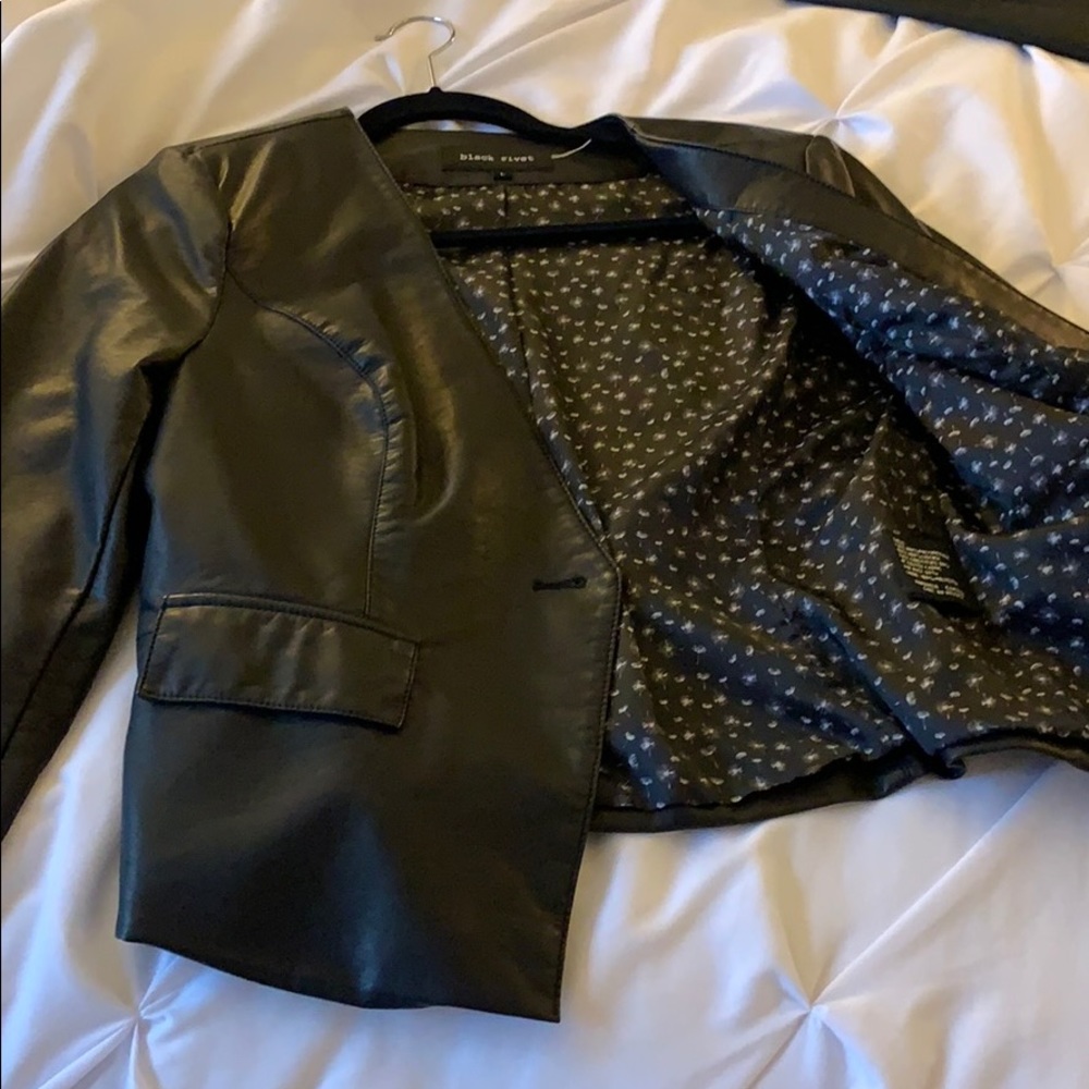 Black faux leather jacket/blazer